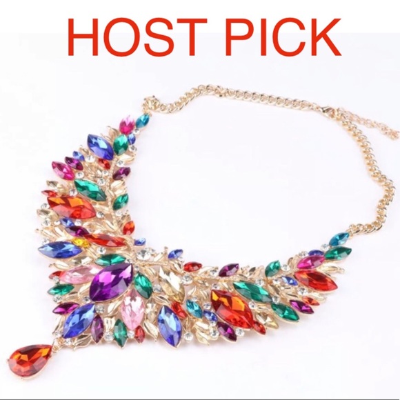 ✨Colorful Rhinestone Crystal Necklace Jewelry Set✨ - Picture 2 of 9